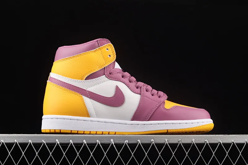 All categories Air Jordan Jordan series basketball shoes Air Jordan 1 High X version Air Jordan High OG "Brotherhood" AJ1 Joe 1 White Purple Gold Brotherhood 555088-706